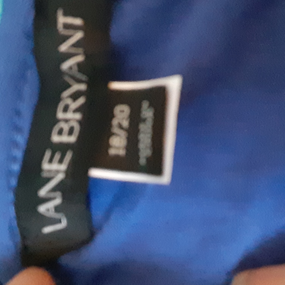 LANE BRYANT  BLUE DECORATIVE  CUT OUT AT NECK. SIZR 18//20 - Picture 7 of 9